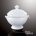 Buena calidad plato de sopa de porcelana blanca china con soporte